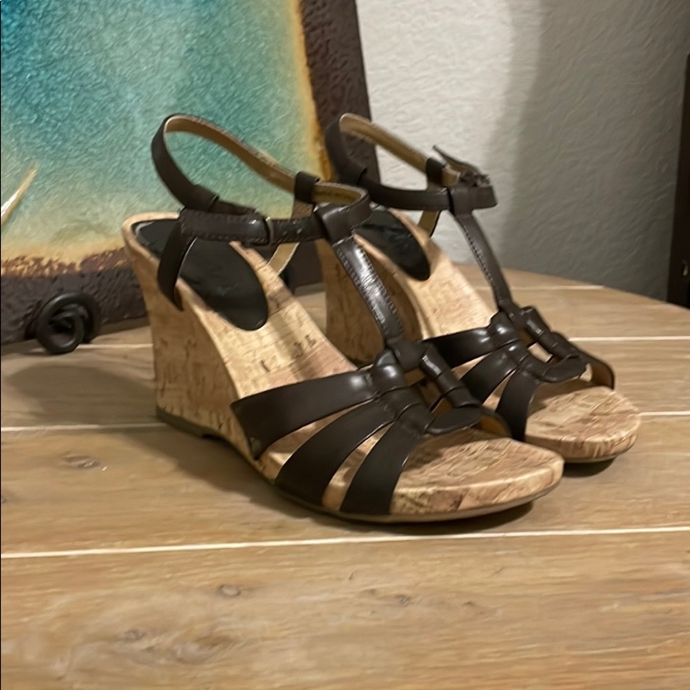 Cork wedge sandal